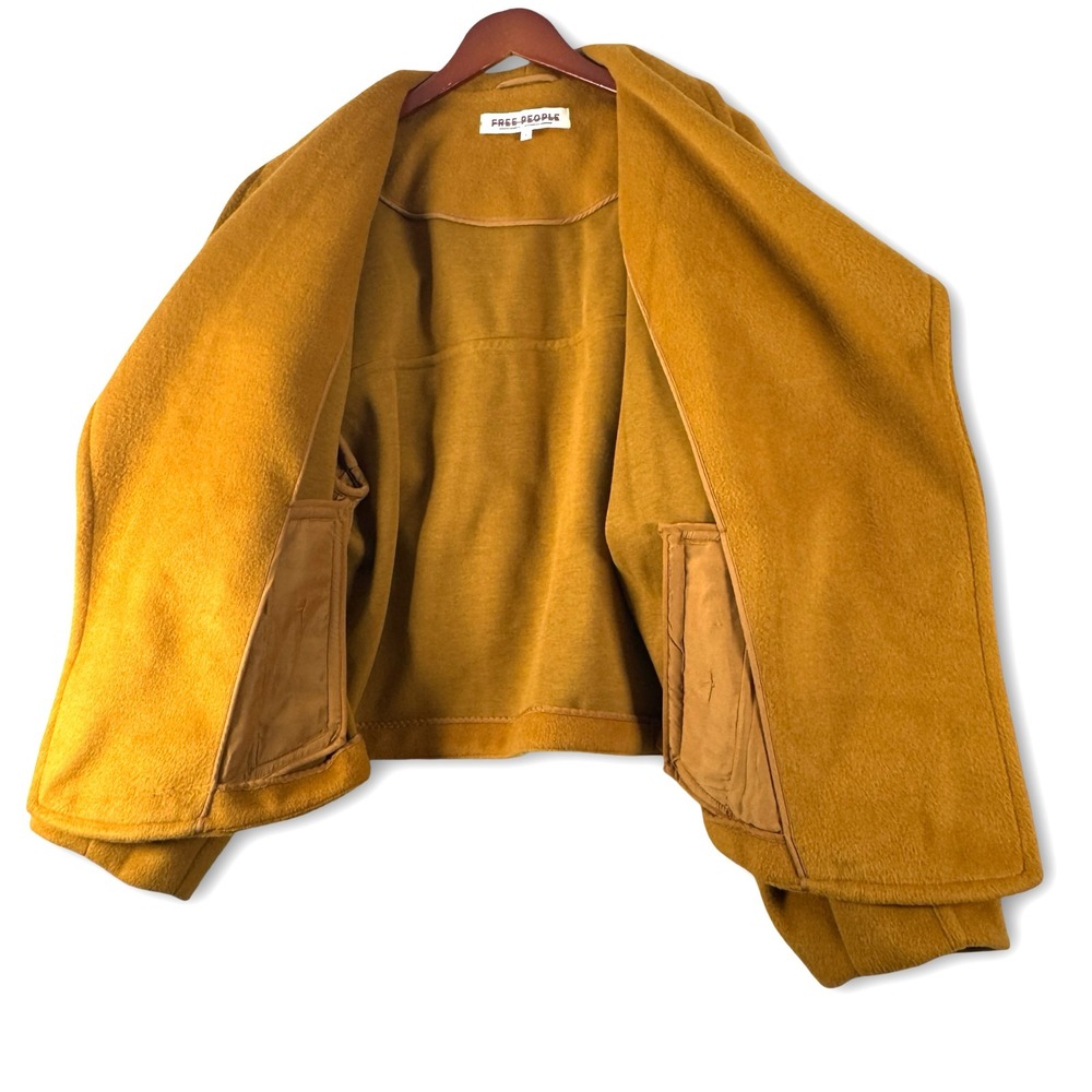 Free People Womens Mina Jacket Narcissus Mustard Yellow Coat Sz XL - Picture 2 of 6